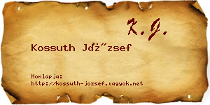 Kossuth József névjegykártya